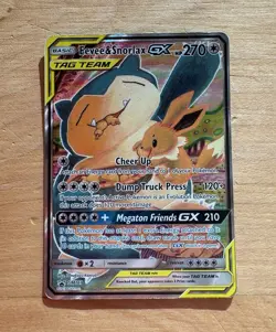 Pokemon TCG Eevee & Snorlax GX TAG TEAM Holo Promo SM169 English 270 HP - Image 1