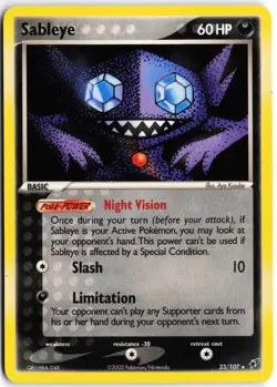Sableye 23/107 Rare Deoxys Pokemon LP - Image 1