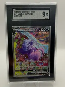 Pokemon Galarian Slowking V Alt Art Ultra Rare 179/198 Chilling Reign SGC 9 - Image 1