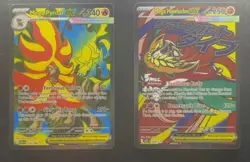Pokemon TCG Mega Pyroar EX 099/086 & Mega Hawlucha EX Holo 2-Card Lot - Image 1