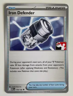Iron Defender 118/132 Pokemon TCG Mega Evolution Prize Pack Series Non-Holo LP - Image 1