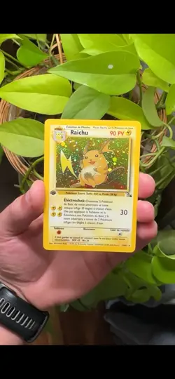 Pokemon TCG Raichu 14/62 Holo Rare 1st Edition French Fossil Set WOTC French LP - Image 1