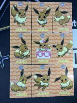 Set Of 9 Let's Go Eevee Database Peru Eevee Holo Eeveelutions Pokemon - Image 2