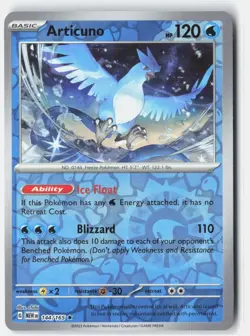 NM Articuno 144/165 Rare 151 Pokemon Reverse Holo - Image 1
