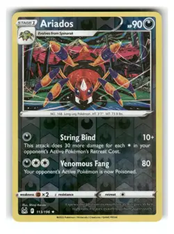 Ariados 113/196 Rare Lost Origin Pokemon Reverse Holo Lightly Played - Image 1
