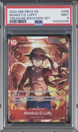 One Piece Monkey D. Luffy ST10-006 Treasure Boosters Set PSA 9 English - Image 1