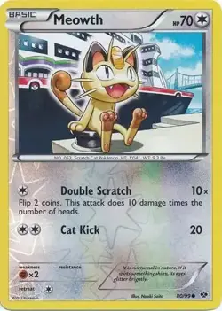 Meowth - 80/99 - Pokemon Next Destinies Black & White Reverse Holo Rare LP - Image 1