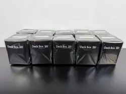 Set Of 10 Black 100+ XL Deck Boxes Magic Pokemon YuGiOh Card Storage Box - Image 1