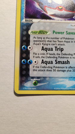 2004 Vintage Team Aqua's Kyogre 3/95- EX Team Magma vs Team Aqua Pokemon TCG- NM - Image 4