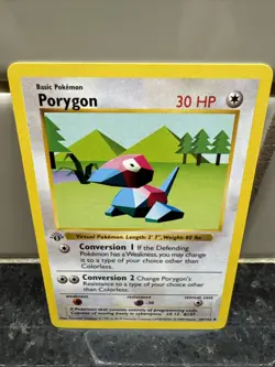 1999 Pokemon - Porygon 039/102 Base Set (Shadowless) - 1st Edition NM Mint - Image 1