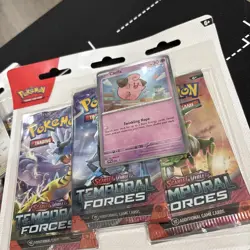 LOT OF 3 Pokemon Temporal Forces 3-Pack Blister Cleffa Scarlet Violet TCG NEW - Image 3