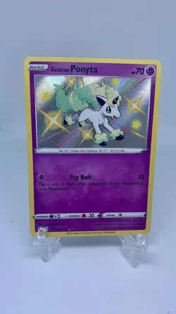 Pokemon TCG Galarian Ponyta Shining Fates SV047/SV122 Holo Shiny Holo Rare - Image 1