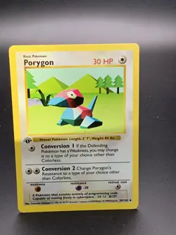 1999 Pokemon Base Set 1st Edition Shadowless Porygon 39/102 NM/MINT - Image 1