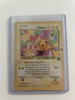 Birthday Pikachu Black Star Promo Celebrations 25th Anniversary Pokemon TCG - Image 1