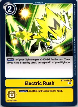 Electric Rush BT7-099 Black Uncommon Option Digimon CCG Card - Image 1
