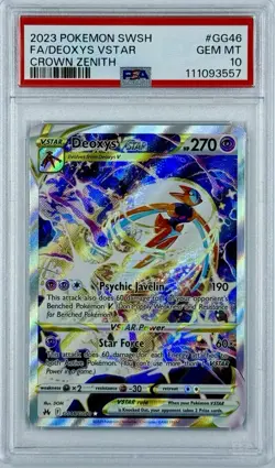 2023 Pokemon Sword Shield Deoxys VSTAR #GG46 Full Art Crown Zenith PSA 10 GEM MT - Image 1