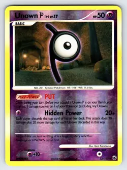 Unown [P] 33/100 Majestic Dawn Pokemon Card TCG Nintendo Reverse Holo Rare - Lp - Image 1