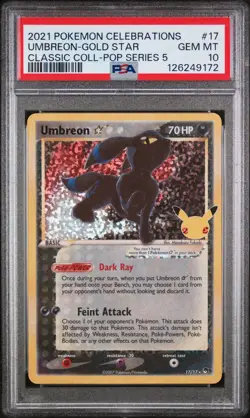 Pokemon Umbreon Gold Star 17/17 Celebrations PSA 10 - Image 1