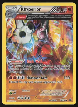 Rhyperior 77/160 Holo Rare Primal Clash Pokemon Near Mint - Image 1
