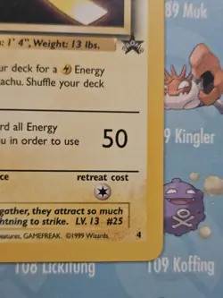 Pokemon TCG Pikachu (Movie Promo) 04/53 Wotc Black Star Promo Card - Image 5