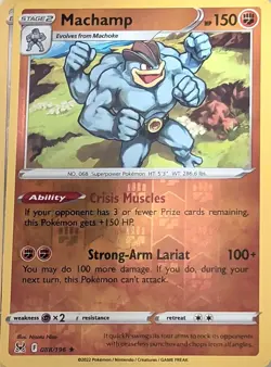 Machamp 088/196 Holo Rare Lost Origin Pokemon Reverse Holo Near Mint - Image 1
