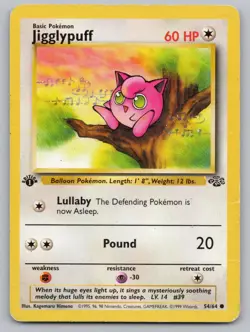 Jigglypuff 54/64 Common Jungle Pokemon 1st Edition HP - Image 1