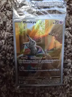 2 Pokemon Scarlet Violet Paldean Fates Black Star Promo Mimikyu SVP 75 Sealed - Image 2