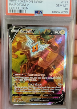 Pokemon Lost Origin Rotom V 177/196 Full Art Holo Ultra Rare PSA 10 - Image 1