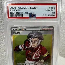 2020 Pokemon Sword & Shield Darkness Ablaze Kabu FULL ART #186/189 - PSA 10 - Image 2