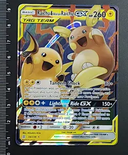 Pokemon TCG Raichu Alolan Raichu Tag Team GX 54/236 Unified Minds NM Condition - Image 1