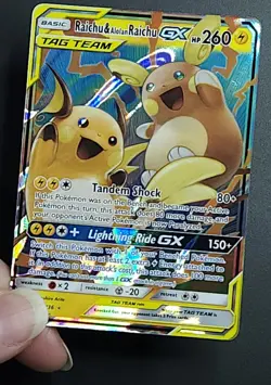 Pokemon TCG Raichu Alolan Raichu Tag Team GX 54/236 Unified Minds NM Condition - Image 4