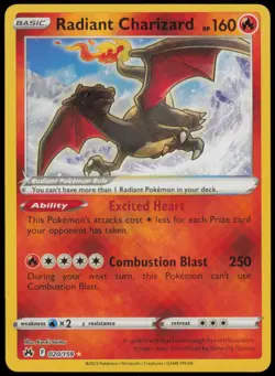 Radiant Charizard 020/159 Radiant Rare Crown Zenith Pokemon Near Mint - Image 1