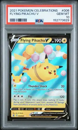 PSA 10 Flying Pikachu V GEM MINT 2021 Pokemon Celebrations 006/025 PSA 10 - Image 1