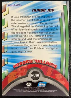 2000 Topps Pokemon TV Series 3 Nurse Joy RAINBOW FOIL Blue Logo #HV16 (B) - Image 2