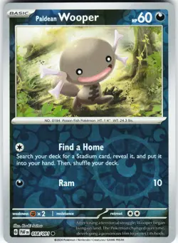 Paldean Wooper - 058/091 Pokemon SV: Paldean Fates Reverse Holo Common NM - Image 1