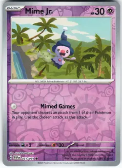 Mime Jr. - 031/091 Pokemon SV: Paldean Fates Reverse Holo Common NM - Image 1