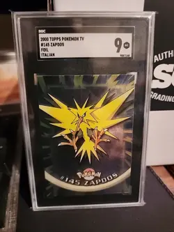 2000 TOPPS Pokemon #145 Zapdos FOIL SGC 9 MT Italian - Image 1