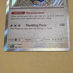 Pokemon Snorlax 202/091 SV: Paldean Fates Shiny Rare Holo Voraciousness - Image 3