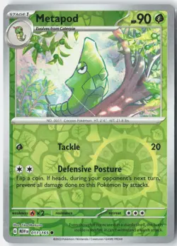 Metapod 011/165 Common 151 Pokemon Reverse Holo Near Mint - Image 1