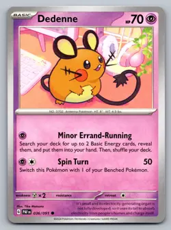 Pokemon TCG SV: Paldean Fates Dedenne 036/091 - Image 1