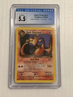 Pokemon TCG Dark Charizard 21/82 Team Rocket Rare EN 2000 CGC 5.5 - Image 1
