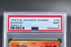 PSA 9 Magmar #126 Japanese Vending Series III 3 Promo Pokemon Card 1998 - MINT - Image 2