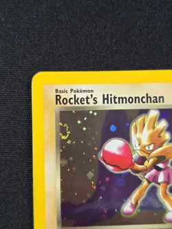 Rocket’s Hitmonchan 11/132 Pokemon TCG Gym Heroes Holo Foil SWIRL Rare Card - Image 2
