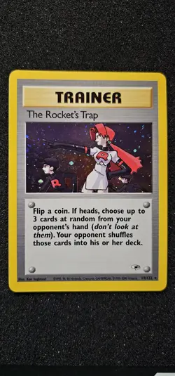 Pokemon Card the Rockets Trap 19/132 Holo Rare Gym Heroes LP - Image 1
