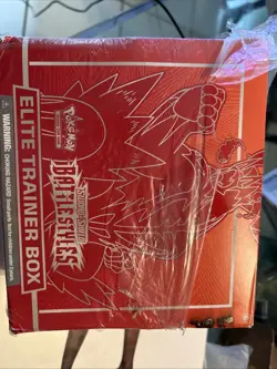 Pokemon TCG Sword & Shield: Battle Styles Elite Trainer Box RED ETB damaged rip - Image 1