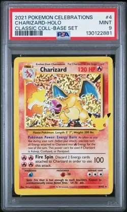 2021 Pokemon Celebrations Charizard 4/102 PSA 9 NEW CERT - Image 1