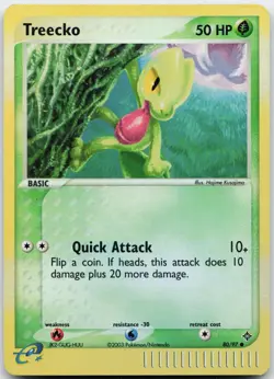 Treecko 80/97 Common Dragon Pokemon Reverse Holo Lightly Played - Image 1