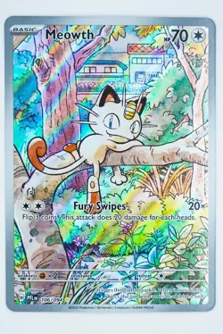 2025 POKEMON PFL EN-PHANTASMAL FLAMES ILLUSTRATION RARE #106 MEOWTH 106/094 - Image 3