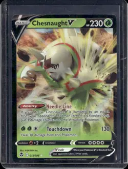 2022 Pokemon SWSH Silver Tempest Chesnaught V Holo #015/195 - Image 1
