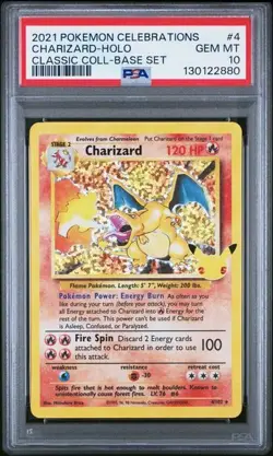 2021 Pokemon Celebrations Charizard 4/102 PSA 10 NEW CERT - Image 1